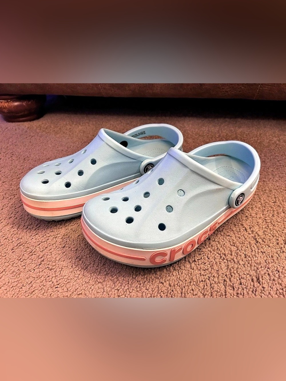 Crocs Clog Slip-On Light Blue/Pink Women's 7